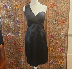 Revolve x Blaque Label Satin One Shoulder Black Party Cocktail Dress Size Large